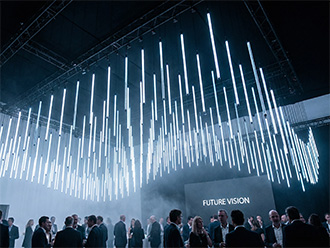 лед трубки - кинетический  свет на управляемых лебедках