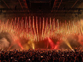 лед трубки - кинетический  свет на управляемых лебедках